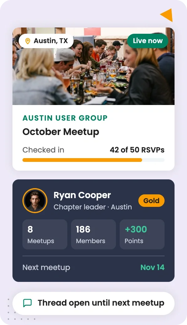 Grow regional user groups with local leaders