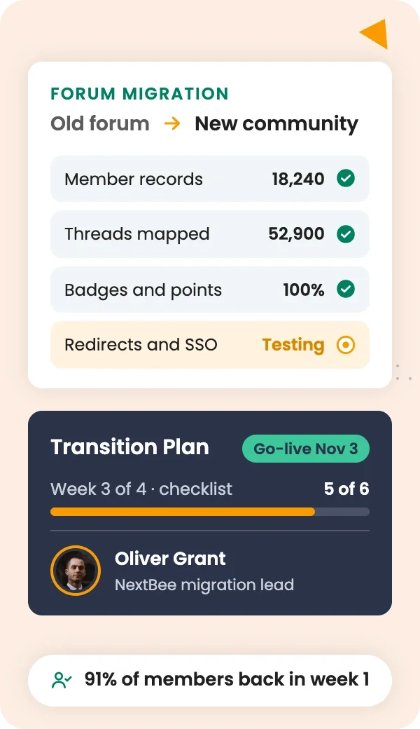 Migrate forums without losing members