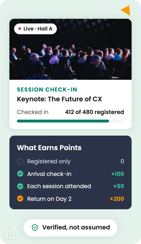 Turn registration into verified attendance