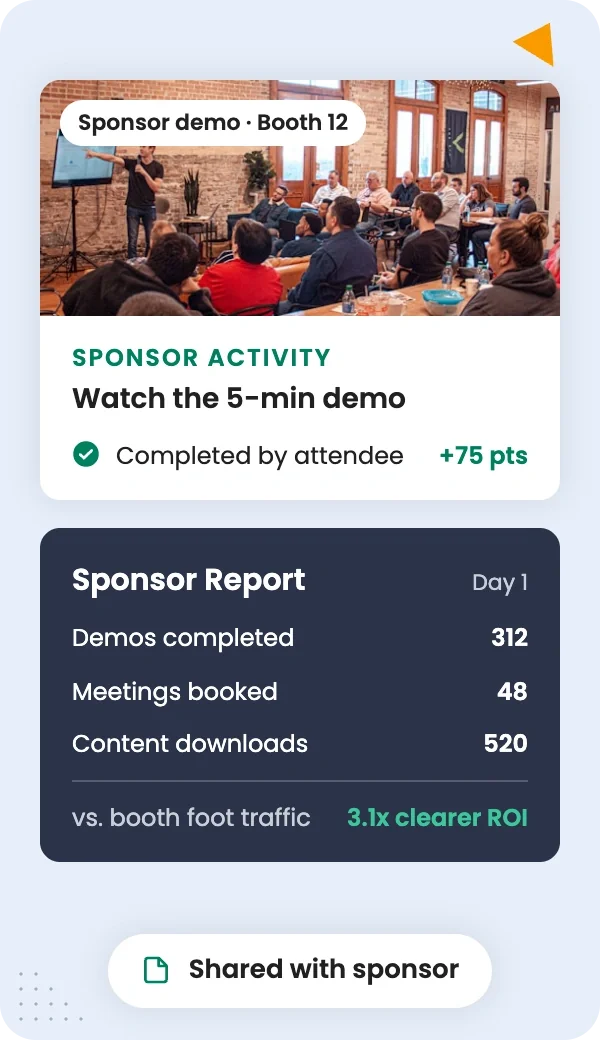 Give sponsors activities attendees actually complete