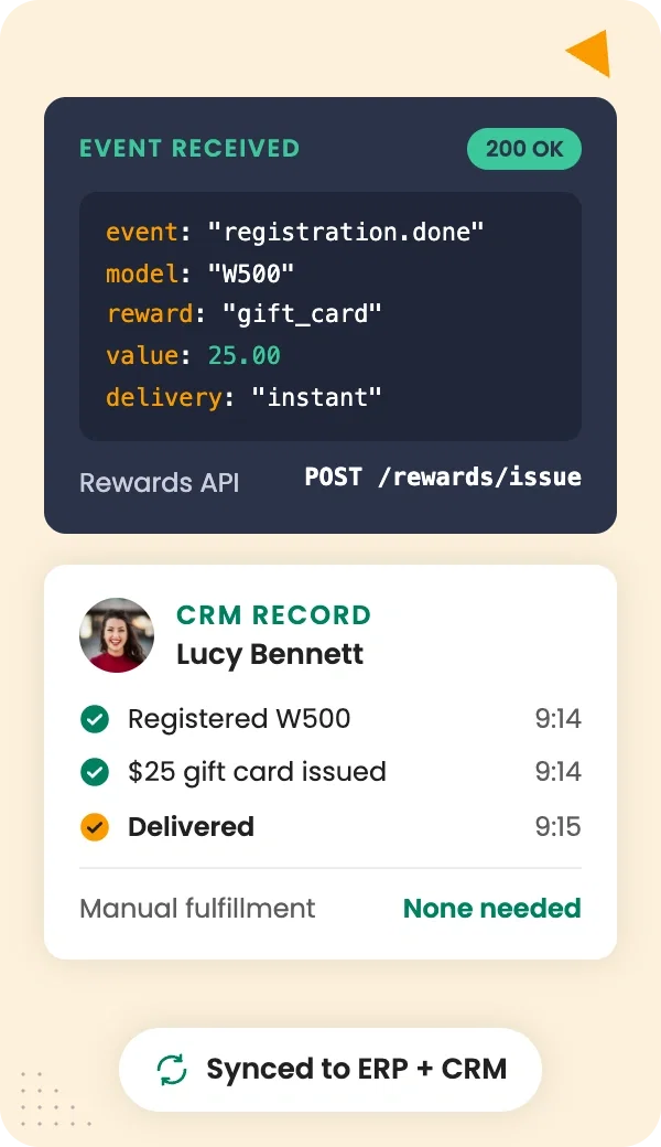 Start rewards from approved program events