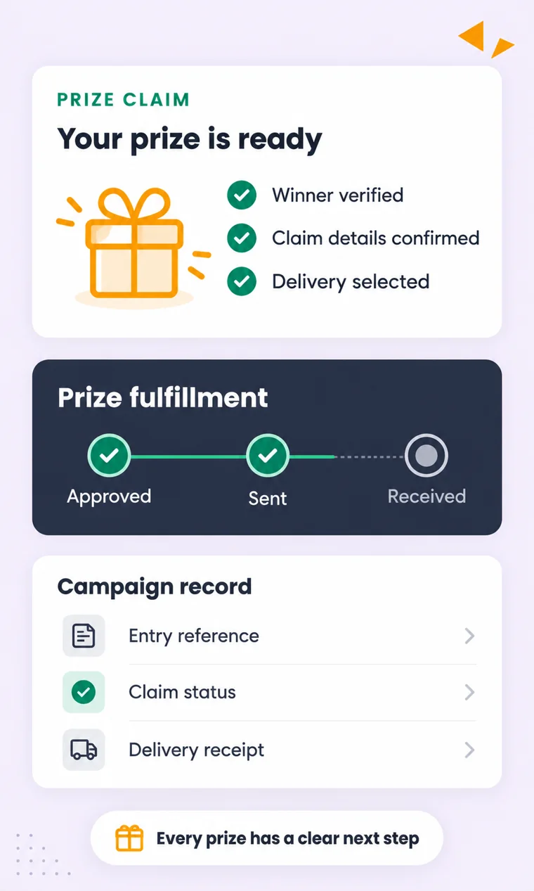 Make the prize claim a clear final step