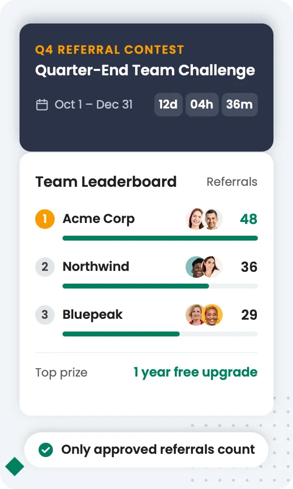 Drive referrals around launches and quarter-end