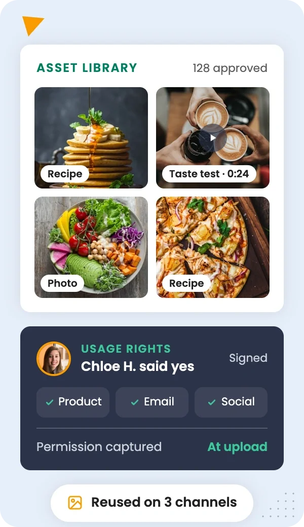 Collect recipe photos and taste-test videos