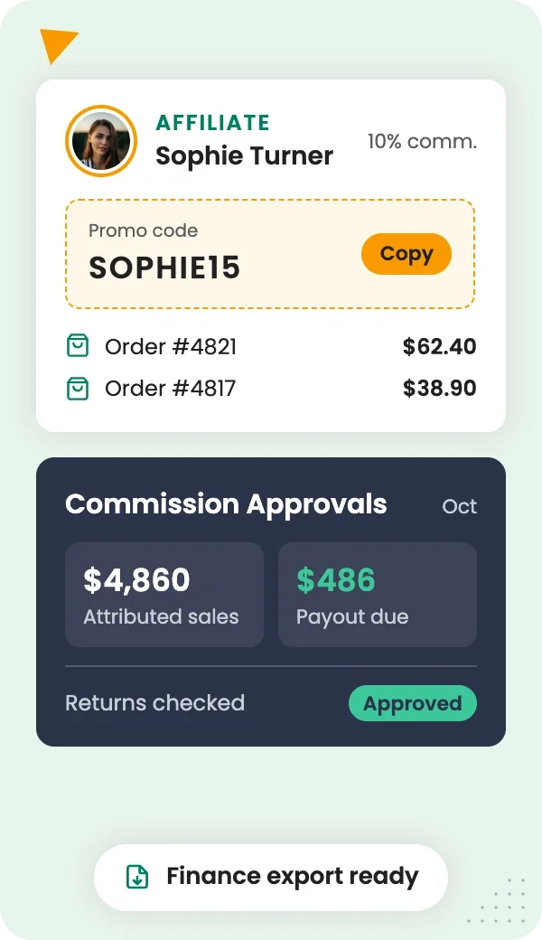 Track ambassador sales with unique codes