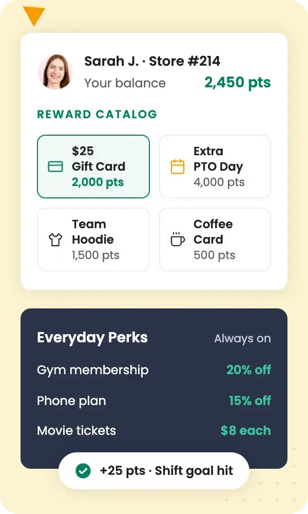 Give store employees rewards they can choose