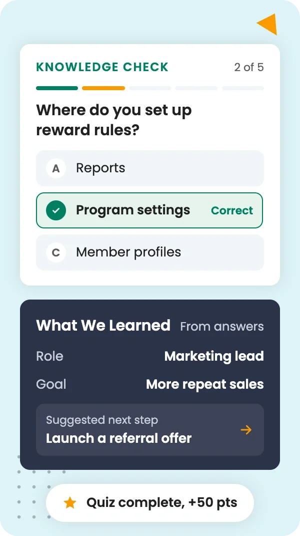 Check product knowledge and learn what users need