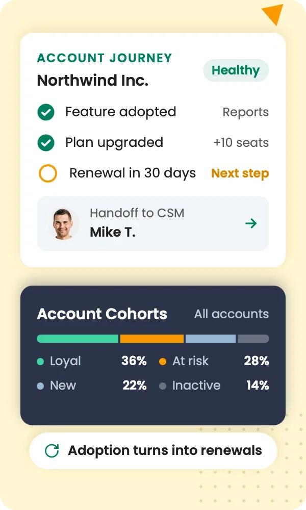 Connect product usage to renewal outcomes